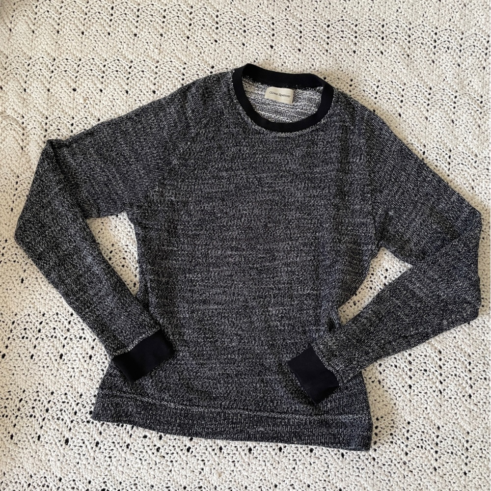 Oliver Spencer Crewneck Pullover Sweatshirt Black/White (Small)